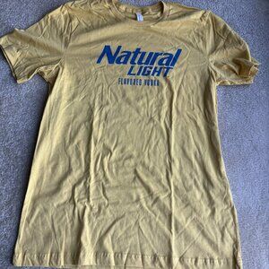 Retro Natural Light Flavored Vodka T-Shirt, yellow, Men's Large